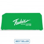 Lime Green Table Throw 1 Color Logo Print 6 ft. or 8ft. ( 3-sided or 4-sided option)
